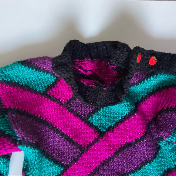 Vintage handmade knit girls sweater 80s inspired - Picture 5 of 8